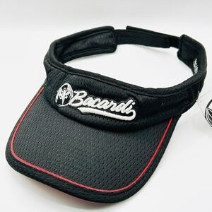 Bacardi Drink Logo Mesh Visor Hat Cap Adjustable Strapback Black Outdoors Casual